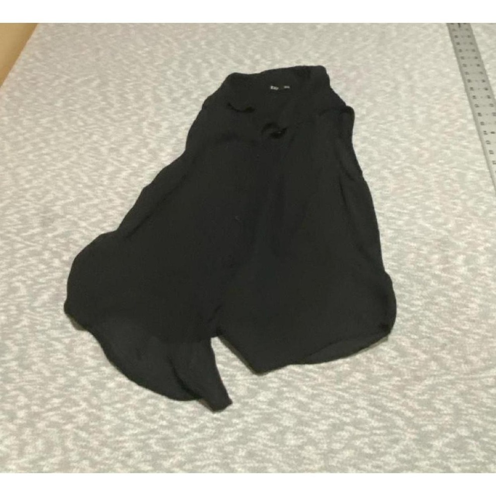 Express Black sheer blouse button up sleevesless women S. SKU-B915